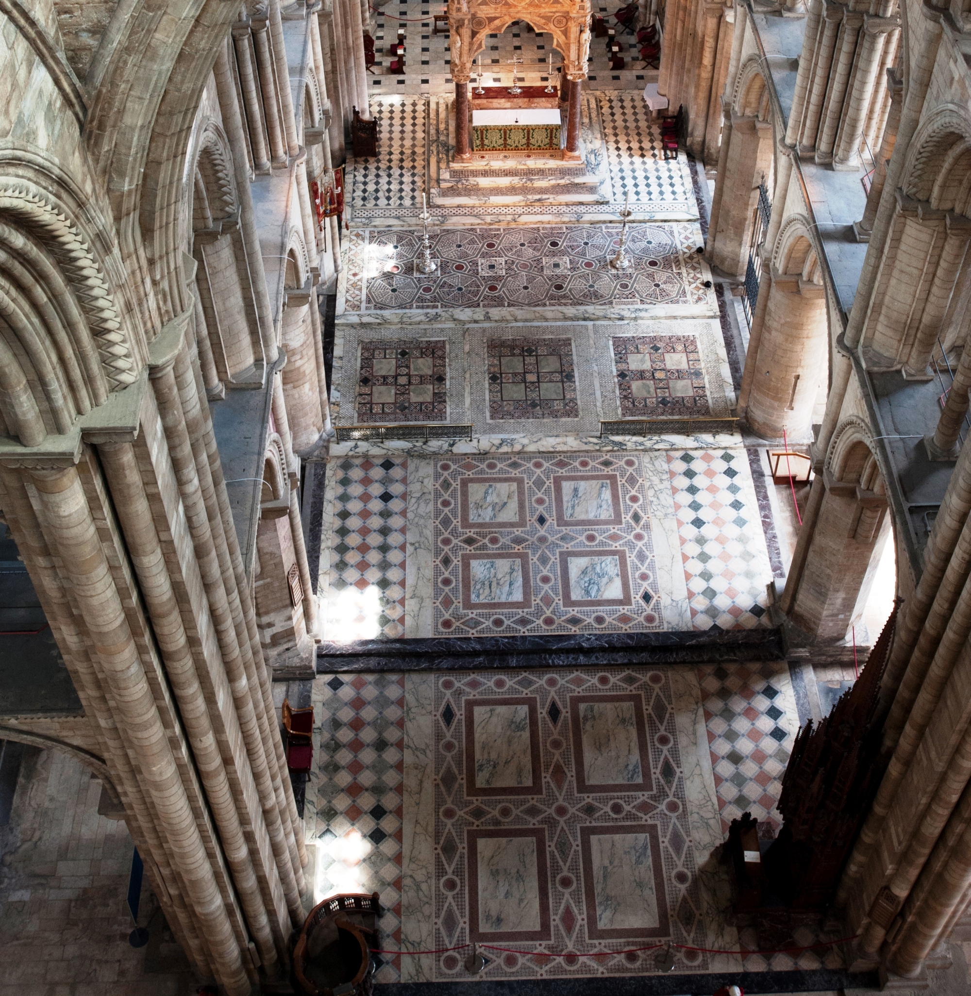 The view from the upper levels at Peterborough Cathedral